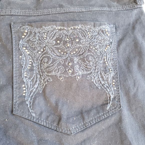 Gloria Vanderbilt Jeans Womens 6 29x30 Black Jordyn Bootcut Embroidered Beaded - Picture 13 of 16